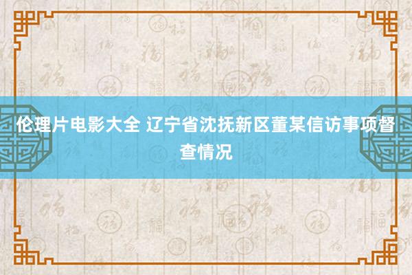 伦理片电影大全 辽宁省沈抚新区董某信访事项督查情况