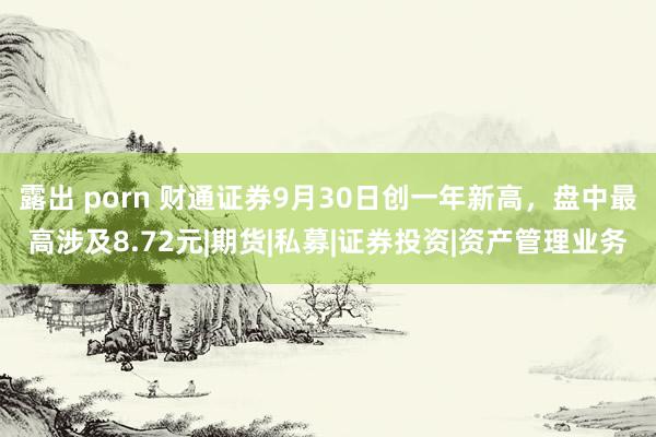 露出 porn 财通证券9月30日创一年新高，盘中最高涉及8.72元|期货|私募|证券投资|资产管理业务